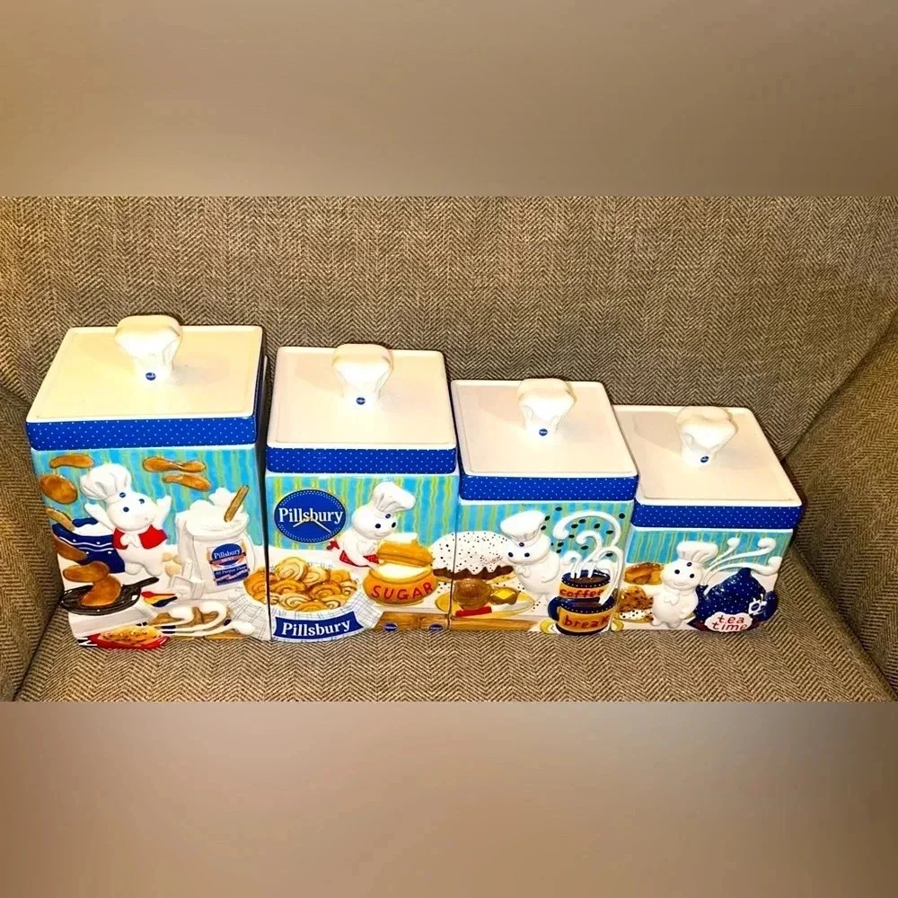 VTG The Pillsbury Doughboy/Danbury Mint 2000 Complete Canister Set Collection - Picture 3 of 15